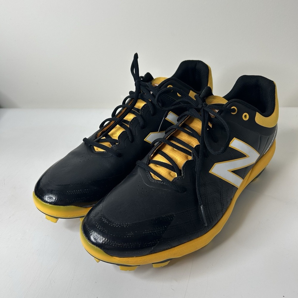 New Balance Men's 15 D 4040Y5 Black Yellow Baseball Plastic Cleats